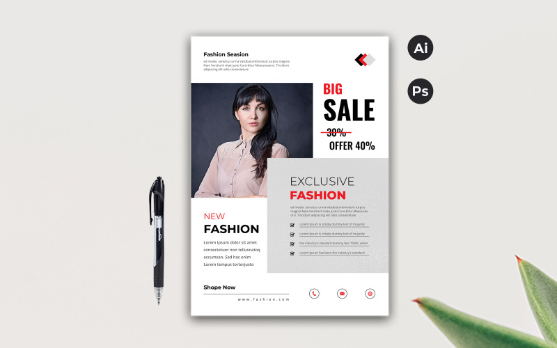 Download Фирменный стиль "Fashion Flyer - Corporate Identity Template" / Fashion Flyer - Corporate Identity Template - Фирменный стиль на тему графика fashion,flyer,design,modern,graphic,business,sale,offer,ad,marketing,creative,luxury,shopping,print,summer,style,simple,color,colorful,stylish