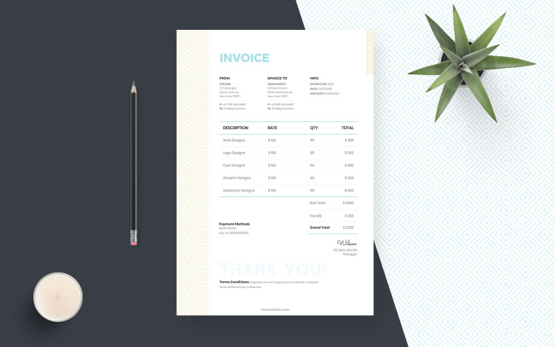 Kreative Rechnung - Corporate Identity-Vorlage