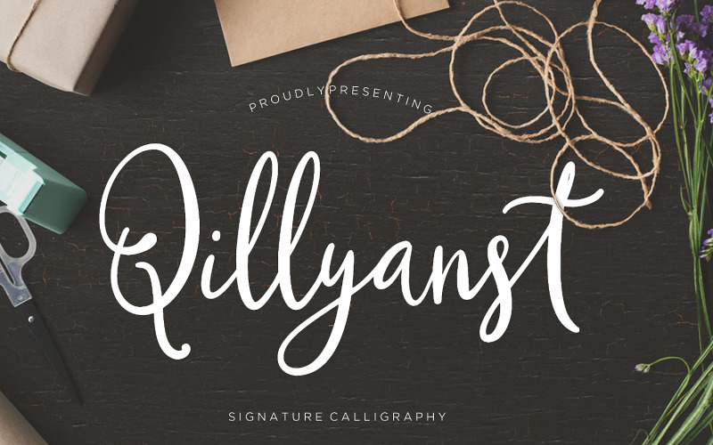 Qillyanst signatur kalligrafi typsnitt