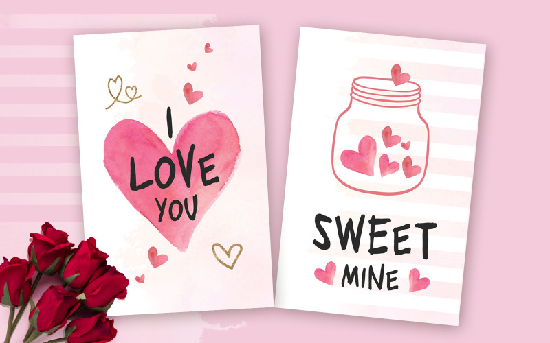 Saint Valentin - modèle d'identité d'entreprise