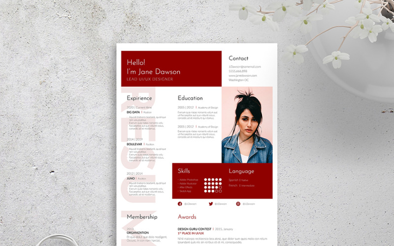 inDesign Download CV-sjabloon