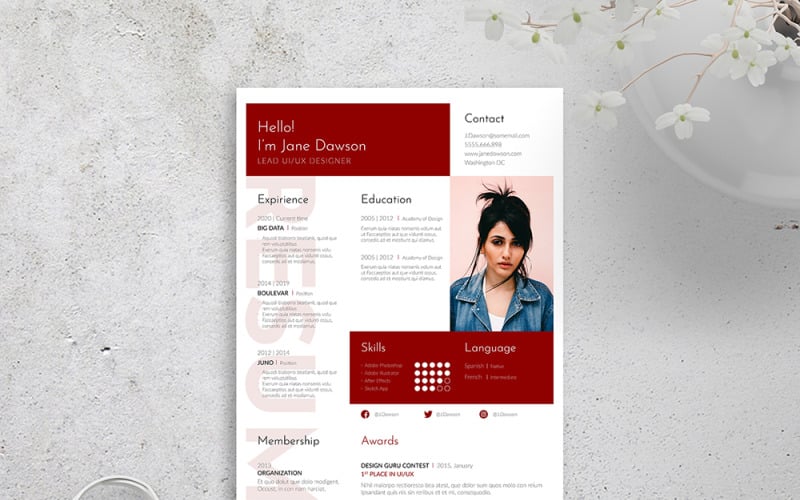 free indesign resume template