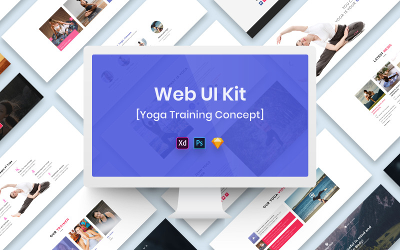 Kit de interfaz de usuario web de entrenamiento de yoga
