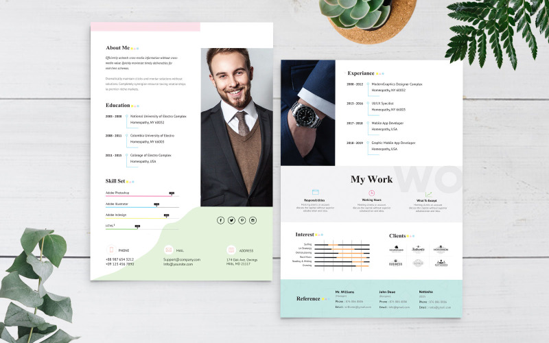 Modello di curriculum di CV per designer grafico