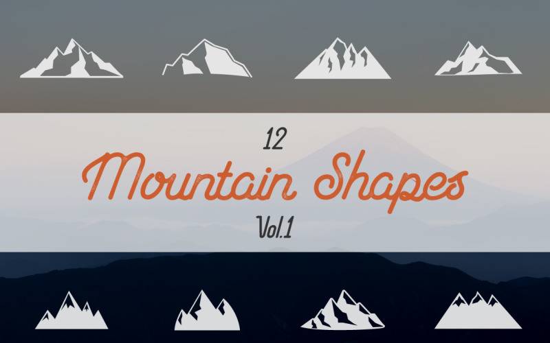Mountain Shapes Collection Vol1 - Vektör Görüntü