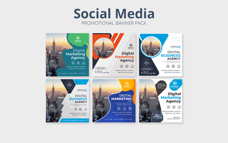 Promotional Business Banner Pack Social Media Template