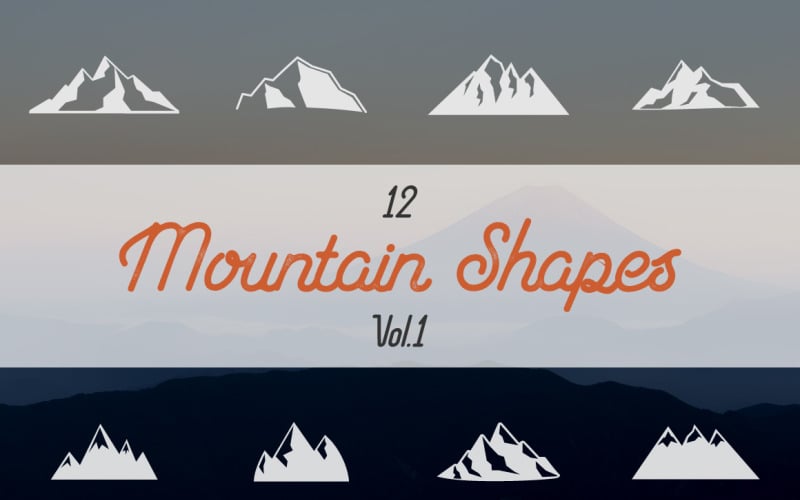 Raccolta di forme di montagna Vol1 - Immagine vettoriale