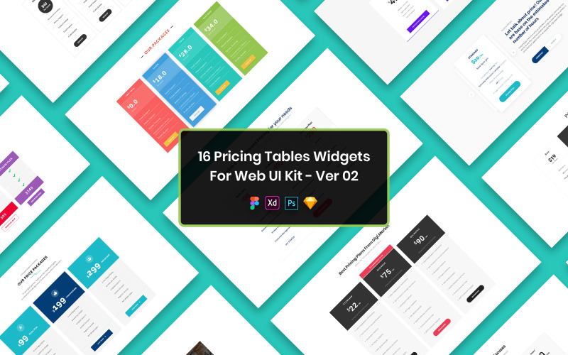 16 Tableaux de prix Widgets Web UI Kit Ver-02