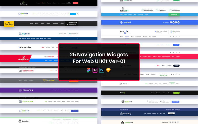 25 widget di navigazione per Web UI Kit Ver-01