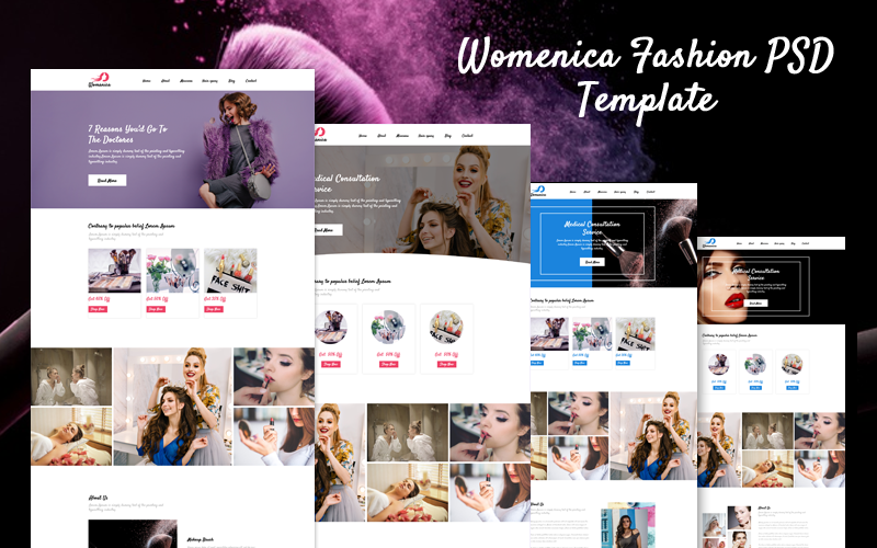 Download PSD шаблон "Womenica - Fashion Landing Page PSD Template" / Womenica - Fashion Landing Page PSD Template - PSD шаблон на тему фотограф womenica