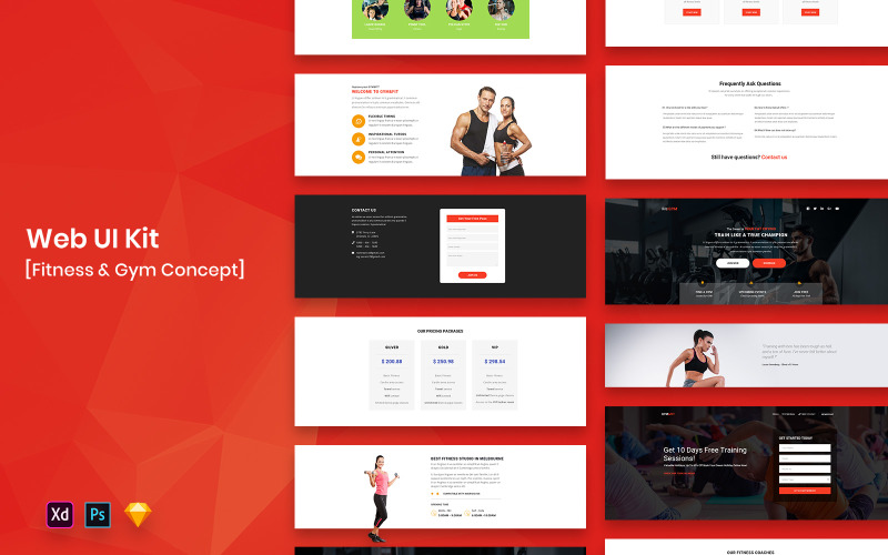 Zestaw Fitness Web UI Kit