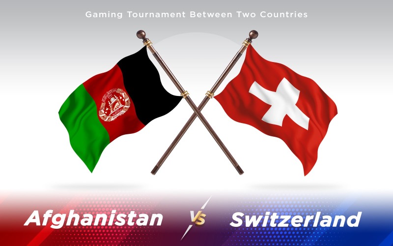 Afeganistão versus Suíça Bandeiras de dois países - ilustração