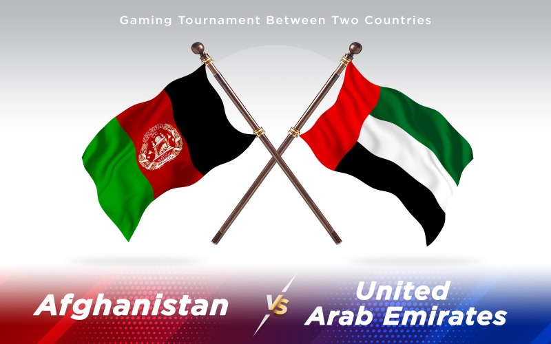 Afganistan a Zjednoczone Emiraty Arabskie Flagi dwóch krajów - ilustracja