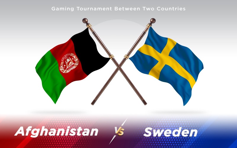 Afghanistan contre Suède deux drapeaux de pays - illustration