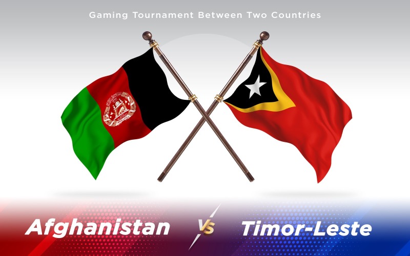 Afghanistan Contro Timor Est Bandiere Di Due Paesi - Illustrazione