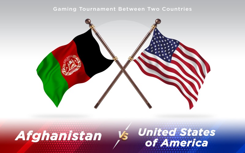 Afghanistan versus Uruguay Two Countries Flags - Illustration