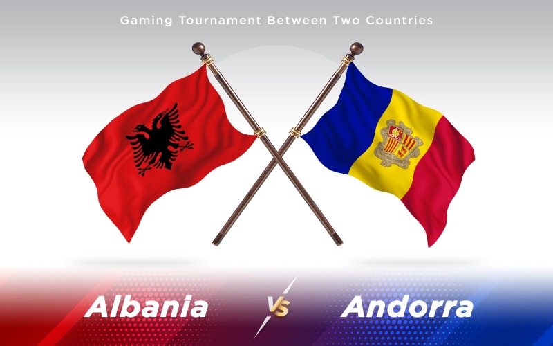 Albania Contro Andorra Due Bandiere Di Paesi - Illustrazione