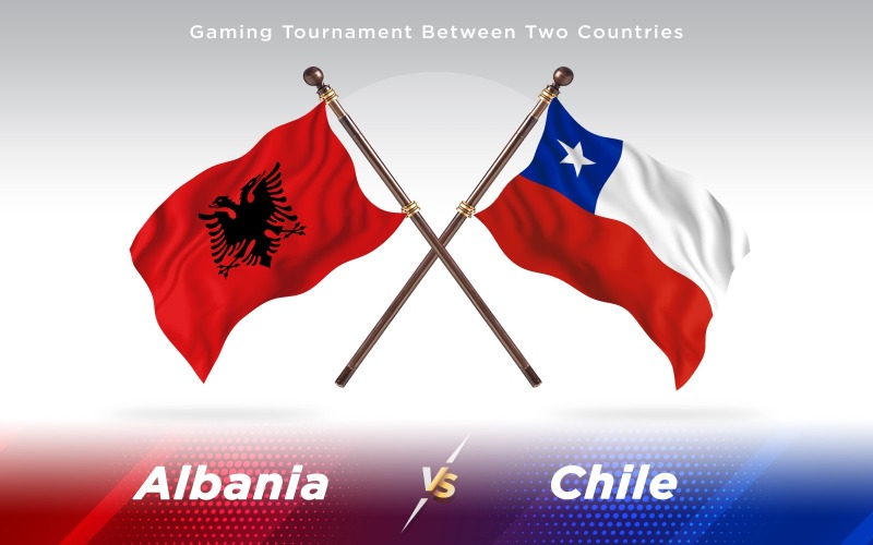 Albania kontra Chile Flagi dwóch krajów - ilustracja