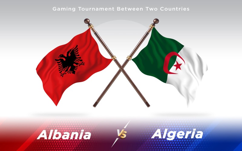 Download Иллюстрация "Albania versus Algeria Two Countries Flags - Illustration" / Albania versus Algeria Two Countries Flags - Illustration - Иллюстрация на тему графика national,patriotic,europe,asia,republic,map,flag,country,cartography,geography,nation,illustration,graphic,vector,state,world,isolated,symbol,border,icon