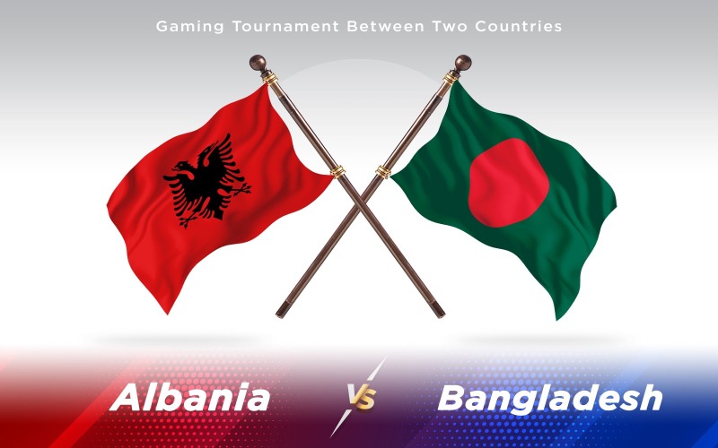 Albânia versus Bangladesh Bandeiras de dois países - ilustração