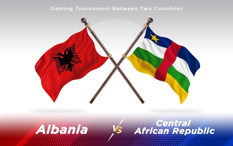 Albania versus Central African Republic Two Countries Flags - Illustration