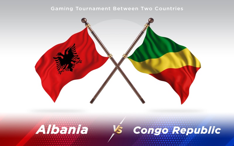 Download Иллюстрация "Albania versus  Republic of the Republic of the Congo Two Countries - Illustration" / Albania versus  Republic of the Republic of the Congo Two Countries - Illustration - Иллюстрация на тему графика national,patriotic,europe,asia,republic,map,flag,country,cartography,geography,nation,illustration,graphic,vector,state,world,isolated,symbol,border,icon