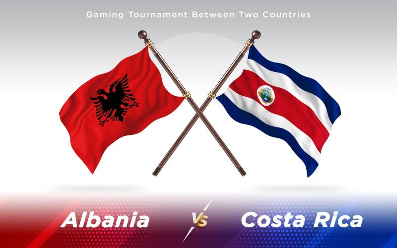 Albánie versus Kostarika Vlajky dvou zemí - ilustrace
