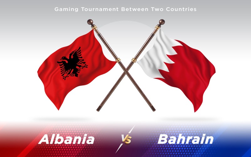 Albanien gegen Bahrain Flaggen zweier Länder - Illustration