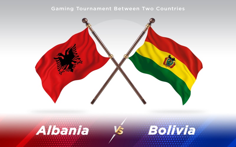 Albanien gegen Bolivien Zwei Länder Flaggen - Illustration