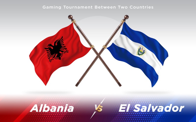 Albanien gegen El Salvador Zwei Länder Flaggen - Illustration