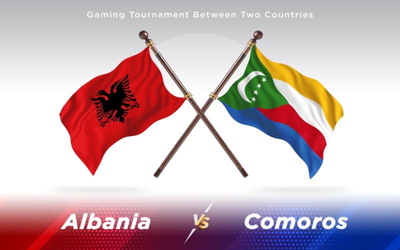 Albanien gegen Komoren Zwei Länder Flaggen - Illustration