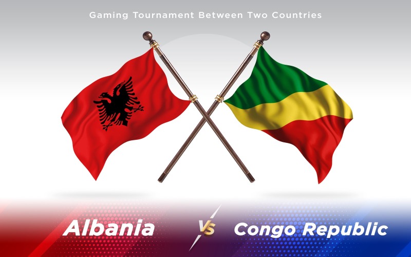 Albanien gegen Republik Republik Kongo Zwei Länder - Illustration