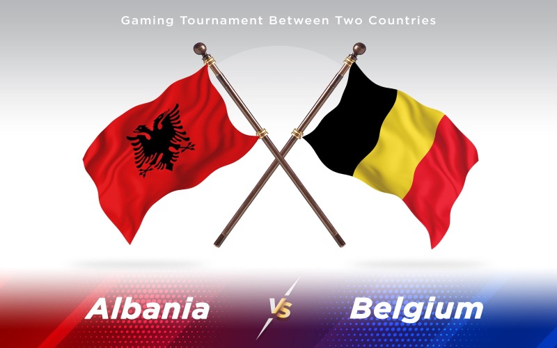 Albanien kontra Belgiens två länder flaggor - Illustration