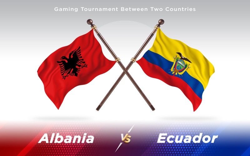 Albanien kontra Ecuador två länder flaggor - Illustration