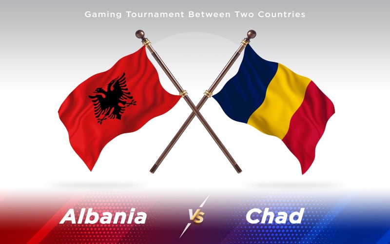 Drapeaux de l'Albanie contre le Tchad deux pays - Illustration