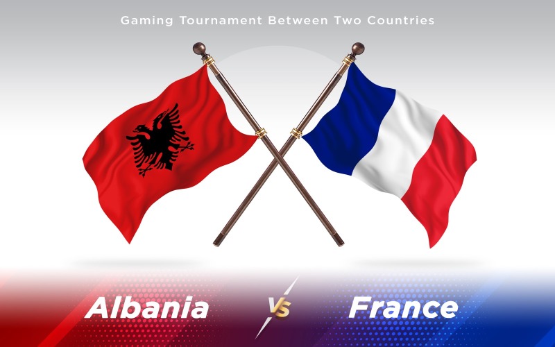 Download Иллюстрация "Albania versus France Two Countries Flags - Illustration" / Albania versus France Two Countries Flags - Illustration - Иллюстрация на тему графика national,patriotic,europe,asia,republic,map,flag,country,cartography,geography,nation,illustration,graphic,vector,state,world,isolated,symbol,border,icon