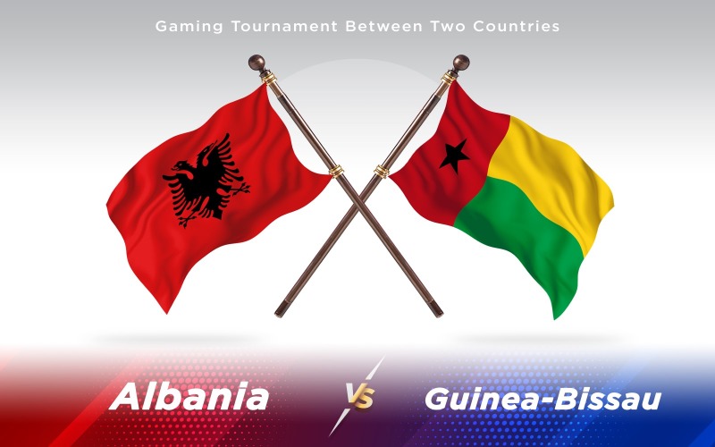 Albania versus Guinea-Bissau Two Countries Flags - Illustration