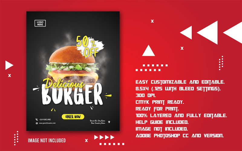 Download Фирменный стиль "Delicious Food Flyer Corporate" / Delicious Food Flyer Corporate - Фирменный стиль на тему графика vegetable,flyer design,professional,burger,poster template,pasta,promotional,seafood,poster design,workshop,flyers,delicious,dinner,bbq,menu pizza,cafe,classic,food menu,pizza shop,flyer temp