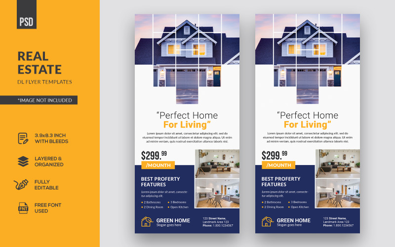 Kreative Immobilien DL Flyer - Corporate Identity Vorlage