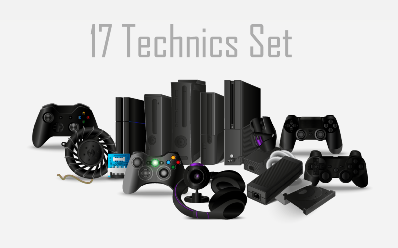 Download Фирменный стиль "17 Technics Set - Corporate Identity Template" / 17 Technics Set - Corporate Identity Template - Фирменный стиль на тему графика modern,illustration,design,sign,kids,vector,popular,realistic,real,cool,fresh,dashboard,app,green,technology,video,power,tech,background,black,red,digital,computer,button,game,toy,icon,action