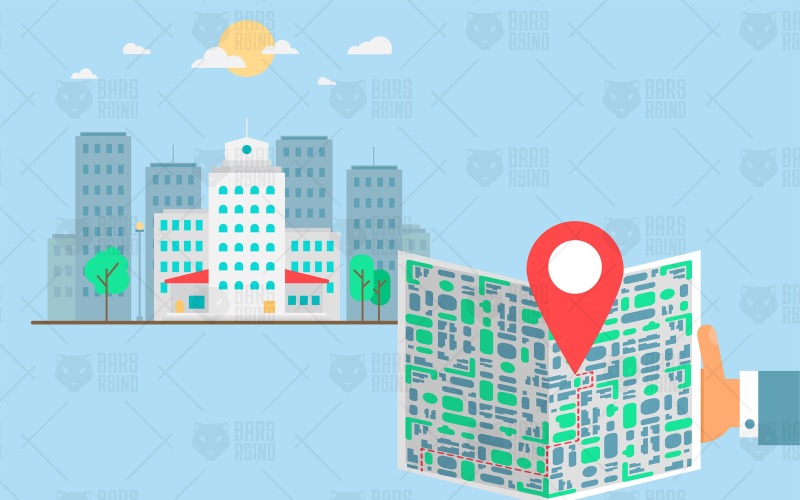 Download Фирменный стиль "Tourist With Map In City - Corporate Identity Template" / Tourist With Map In City - Corporate Identity Template - Фирменный стиль на тему графика modern,illustration,design,sign,web,vector,marker,hand,travel,mobile,map,app,business,technology,city,town,building,urban,search,smartphone,phone,background,digital,pin,navigation,icon,banner