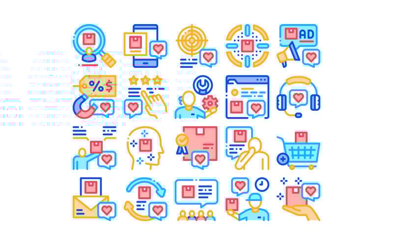 Download Набор иконок "Buyer Customer Journey Collection Set Vector Icon" / Buyer Customer Journey Collection Set Vector Icon - Набор иконок на тему shopping buyer,customer,journey,collection,icons,set,vector,research,want,buy,goods,online,shopping,app,order,delivery,support,review,concept,linear