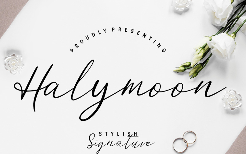 Carattere firma elegante di Halymoon
