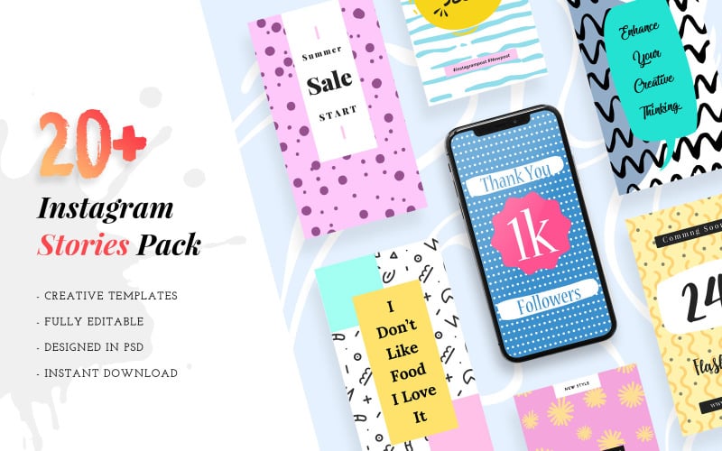 Download Шаблон для соцсетей "Creative Instagram Stories Social Media Template" / Creative Instagram Stories Social Media Template - Шаблон для соцсетей на тему графика instagram,stories,social,media,templates,template,facebook,creative,modern,pattern,stylish,banner,banners,post,colorful