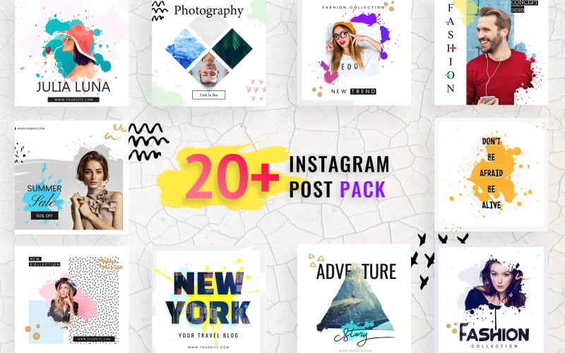 Download Шаблон для соцсетей "Fashion Instagram Post Social Media Template" / Fashion Instagram Post Social Media Template - Шаблон для соцсетей на тему графика instagram,post,social,media,template,stories,pack,packs,templates,kit,facebook,banner,banners,creative,modern