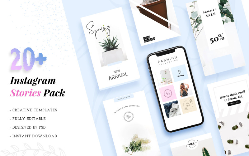 Download Шаблон для соцсетей "Fashion Instagram Stories Social Media Template" / Fashion Instagram Stories Social Media Template - Шаблон для соцсетей на тему графика instagram,banner,promotion,social,media,pack,pinterest,kit,story,stories,template,templates,minimal,fashion,shop