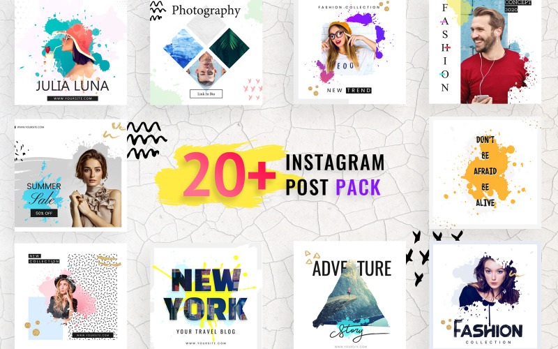 Modèle de médias sociaux de publication Instagram de mode