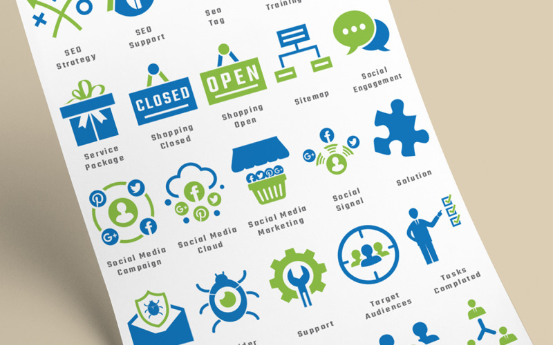 250 moderne SEO Business Icon Set