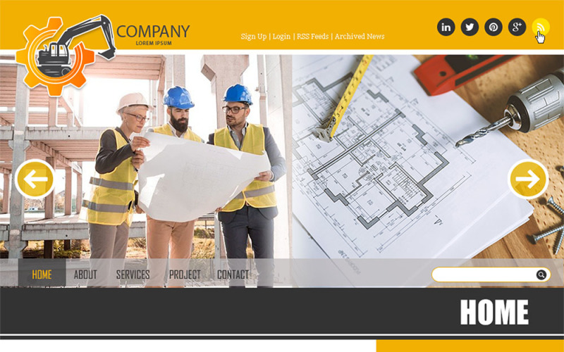 Stavebnictví - Stavebnictví a stavba PSD Web PSD šablona