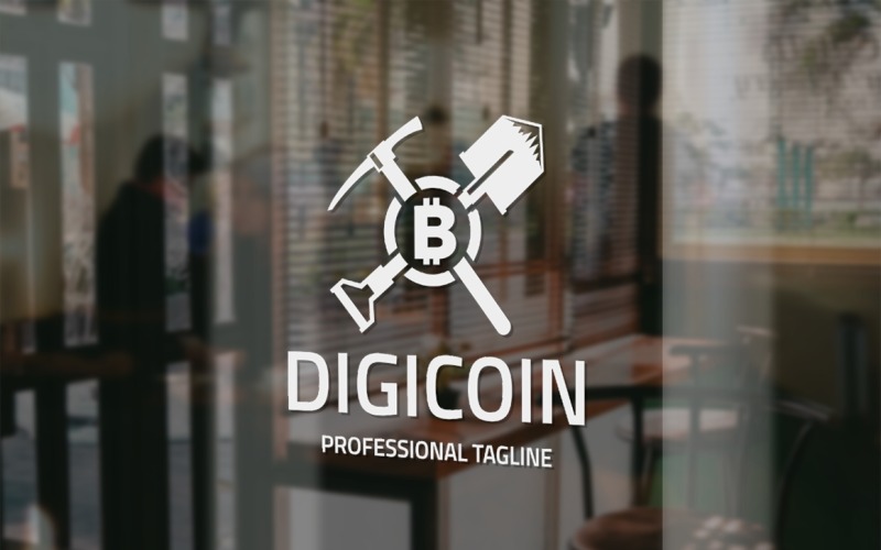 Digitális érme bánya logó sablon